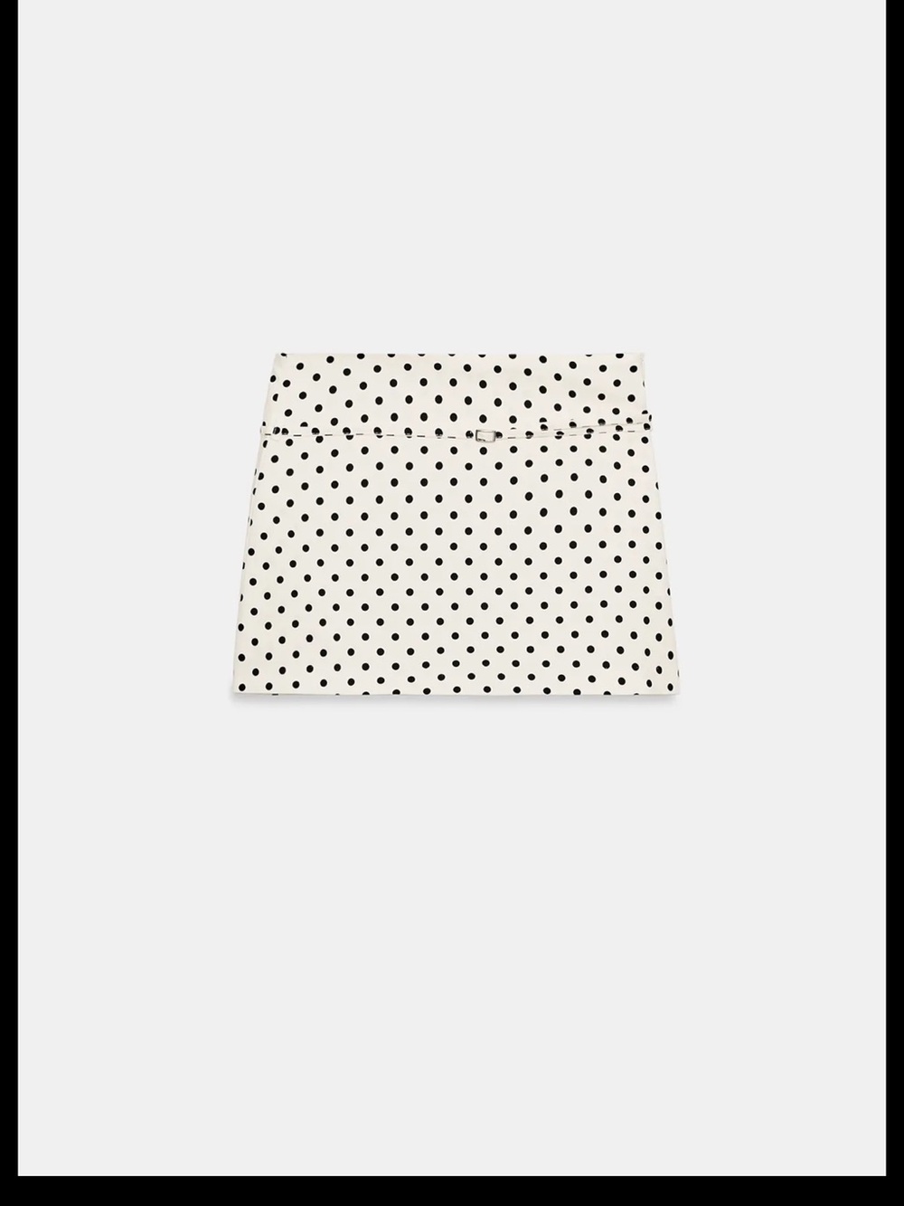 Zara Cream Mini Skirt with Black Polka Dots